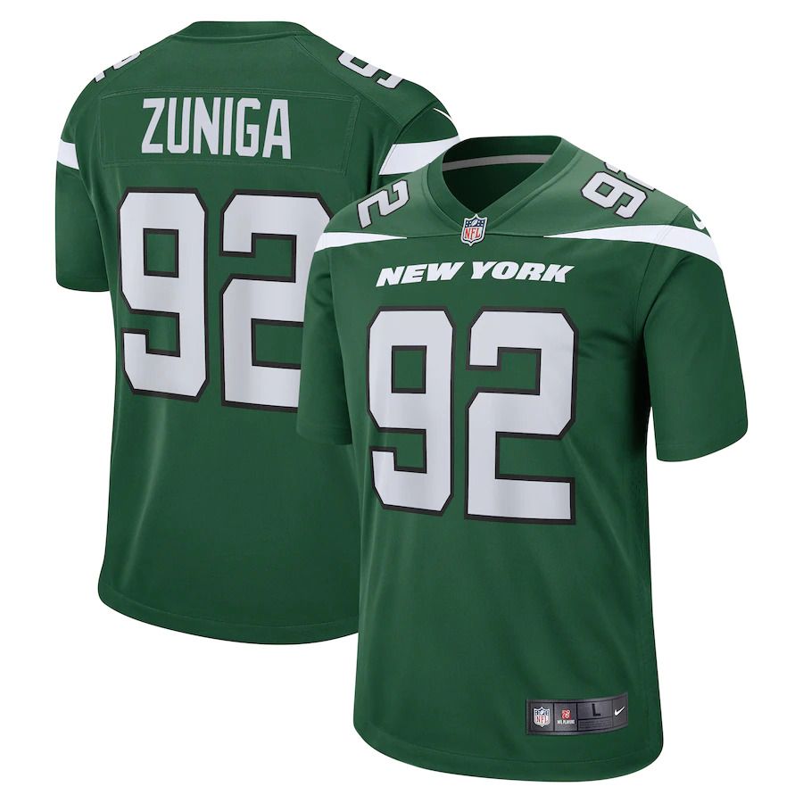 Men New York Jets #92 Jabari Zuniga Nike Gotham Green Game NFL Jersey